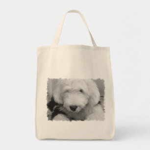Sac fourre-tout à épicerie de photo de chien de