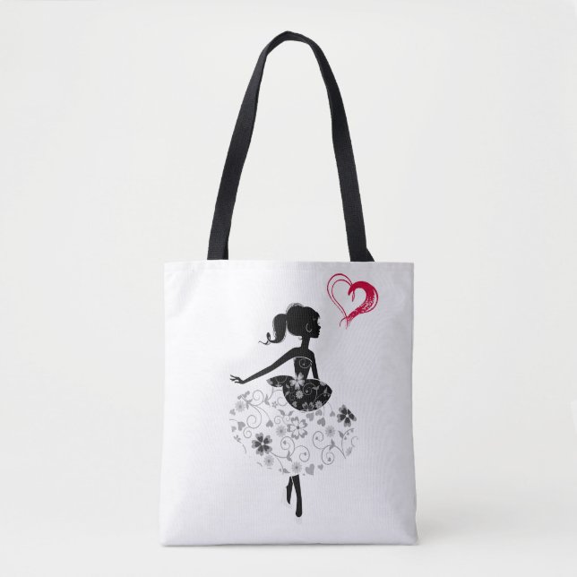 Sac fourre-tout à fille de coeur d'amour (Devant)