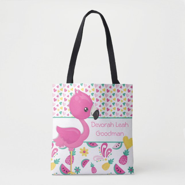 Sac fourre-tout à Flamant rose - personnalisé (Devant)