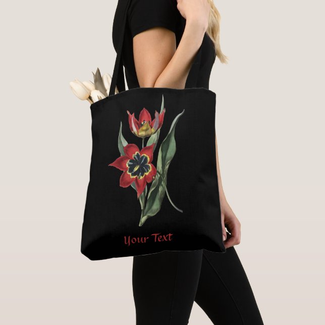 Sac fourre-tout à fleurs de tulipe rouge (De près)