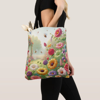 Sac fourre-tout à fleurs du jardin de printemps