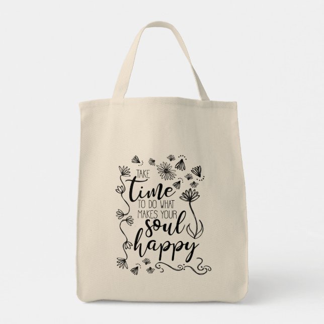 sac fourre-tout à fleurs inspiré 'Soul Happy' (Dos)