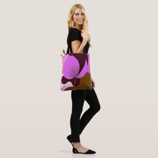 Sac fourre-tout à fleurs violettes minimalistes –
