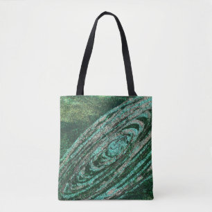 Sac fourre-tout à galaxie de vert de fleur de