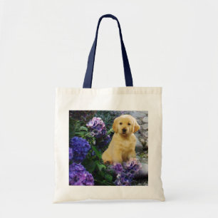 Sac fourre-tout à hortensia de golden retriever
