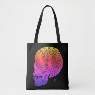 Sac fourre-tout à impression de crâne avec couleur