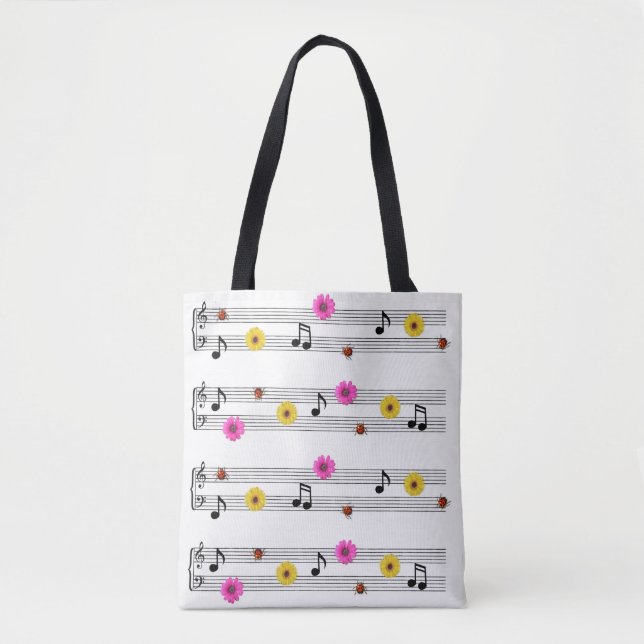 Sac fourre-tout à impression de notes de musique (Devant)