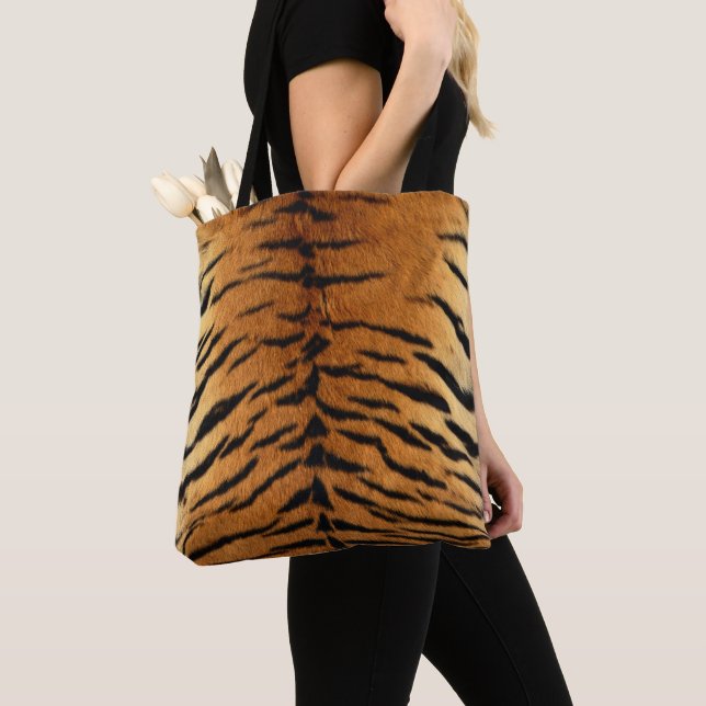 Sac fourre-tout à impression de peau de tigre (De près)