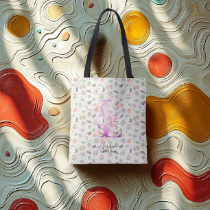 Sac fourre-tout à initiale florale L avec motif pa