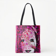 Sac fourre-tout à KasperKlothes "Face1 assez rose"