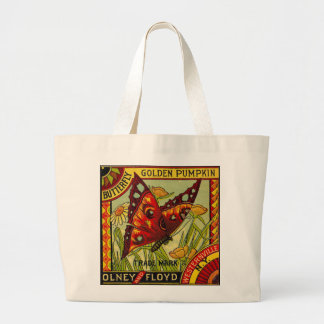 Sac fourre-tout à l'étiquette vintage avec papillo