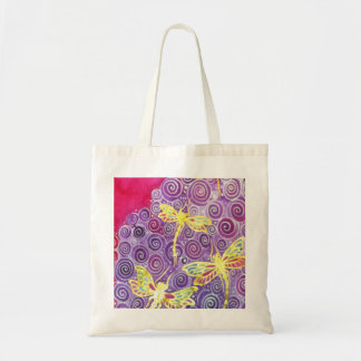 Sac fourre-tout à libellule : Peinture en soie