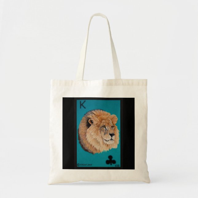 Sac fourre-tout à lion par noir d'Elizabeth (Devant)