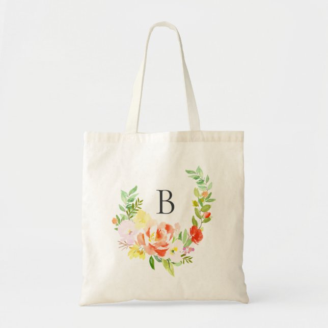 Sac fourre-tout à monogramme de guirlande de (Devant)