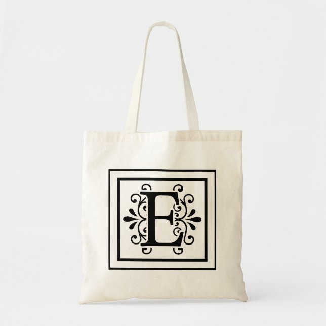 Sac fourre-tout à monogramme de la lettre E (Devant)