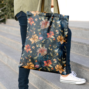 Sac fourre-tout à monogramme motif fleurs sauvag