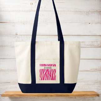Sac fourre-tout à motif animal ondulé rose vif