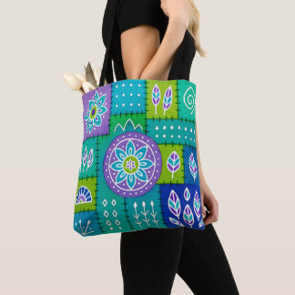 Sac fourre-tout à motif bohème fantaisiste