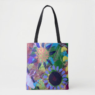 Sac fourre-tout à motif de fleurs abstraites