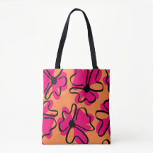 Sac fourre-tout à motif floral abstrait | Rétro au