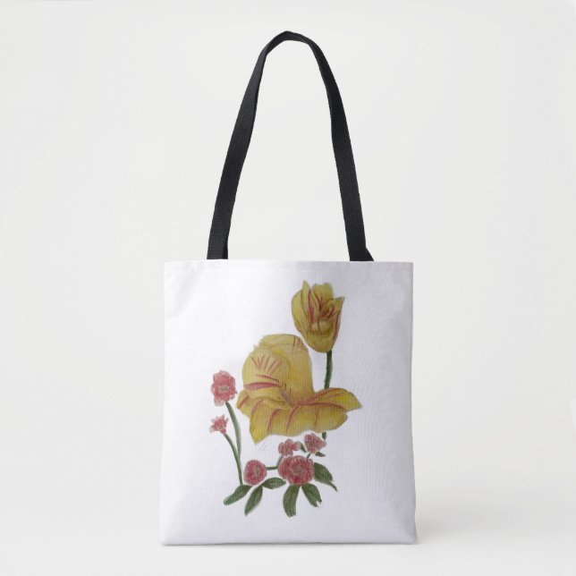 Sac fourre-tout à motif floral aquarelle (Devant)