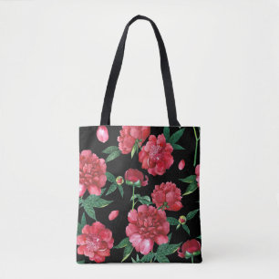 Sac fourre-tout à motif floral de pivoine vintage