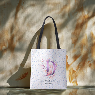 Sac fourre-tout à motif floral doux initial D & Ab