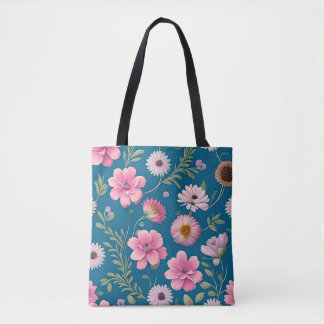 Sac fourre-tout à motifs floraux