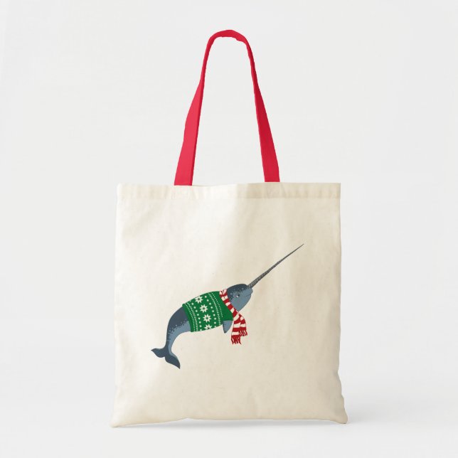 Sac fourre-tout à Narwhal de Noël (Devant)