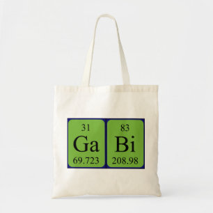Sac fourre-tout à nom de table périodique de Gab