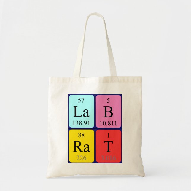 Sac fourre-tout à nom de table périodique de rat (Devant)