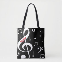 Sac fourre-tout à notes musicales