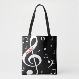 Sac fourre-tout à notes musicales