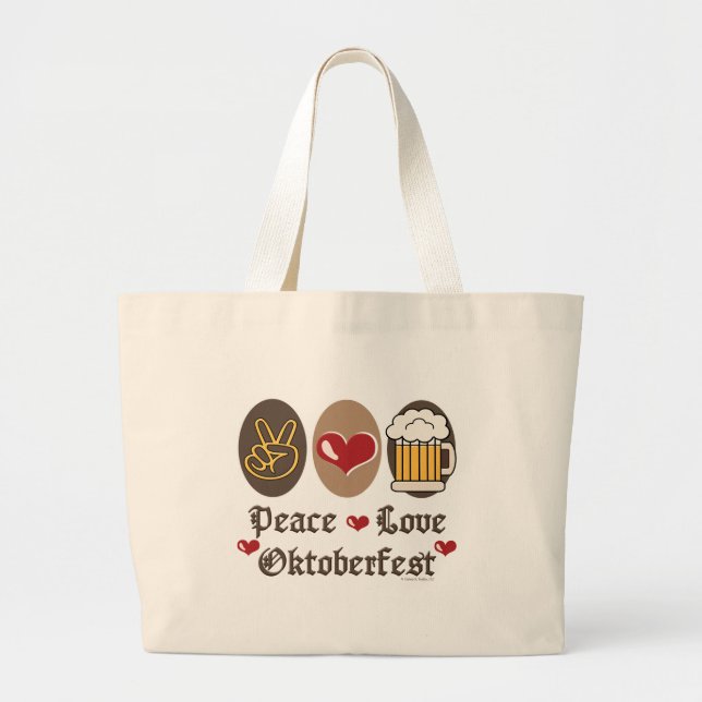 Sac fourre-tout à Oktoberfest d'amour de paix (Devant)