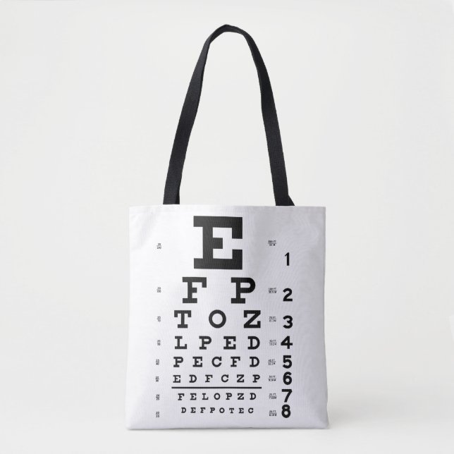 Sac fourre-tout à optométriste de diagramme d'oeil (Devant)