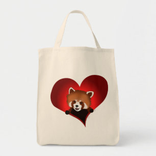 Sac fourre-tout à panda rouge