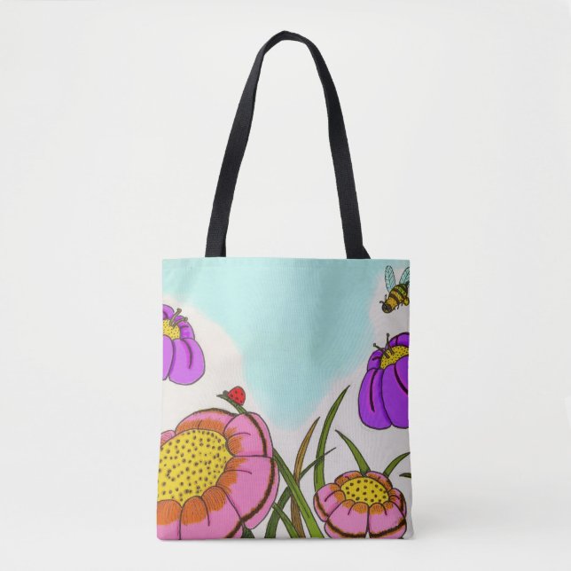 Sac fourre-tout à pré de fleur (Devant)