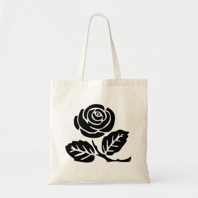 sac fourre-tout à rose de noir d'anarchiste (Devant)