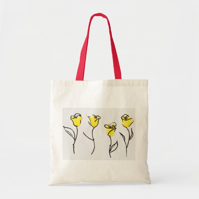 Sac fourre-tout à rose jaune de Zonta (Devant)