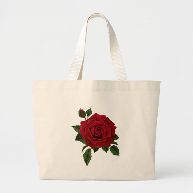 Sac fourre-tout à rose rouge (Devant)