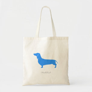 Sac fourre-tout à teckel (version douce bleue 1)