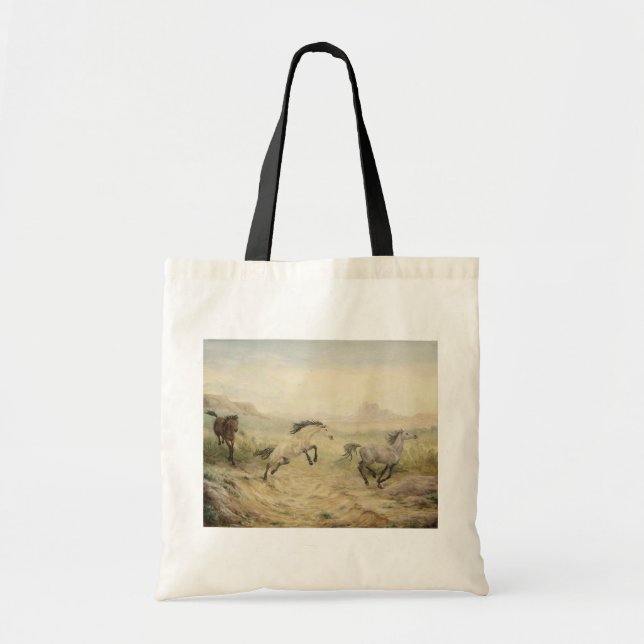 Sac fourre-tout à toile de chevaux sauvages (Devant)