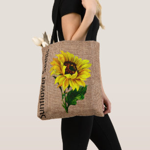 Sac fourre-tout à tournesol de regard de toile de