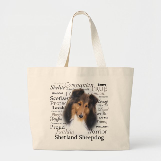 Sac fourre-tout à traits de Sheltie (Devant)
