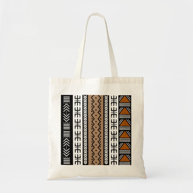 Sac fourre-tout Abstrait africain en tissu boueux (Devant)