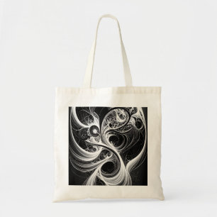 Sac fourre-tout Abstrait noir blanc