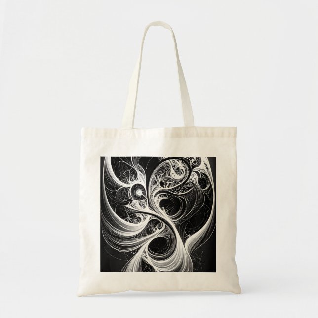 Sac fourre-tout Abstrait noir blanc (Devant)