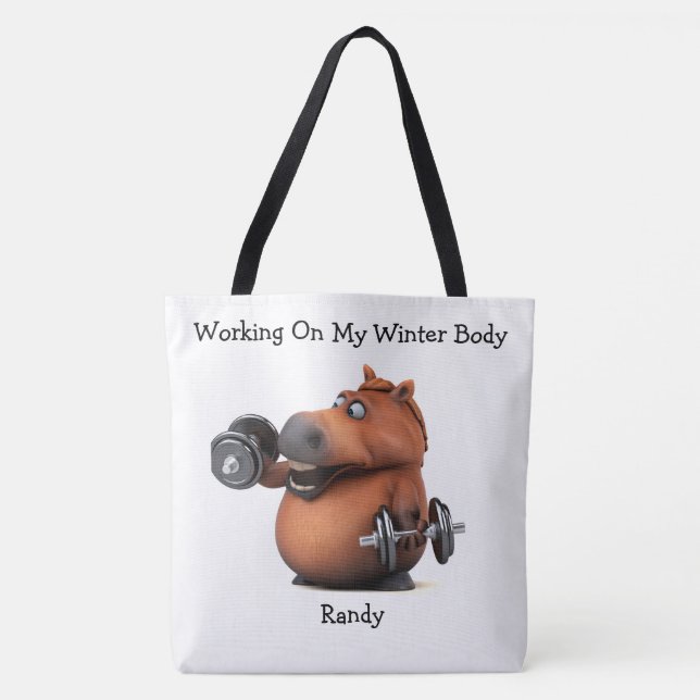 Sac fourre-tout Adorables 3D Chubby Cheval Poids L (Devant)