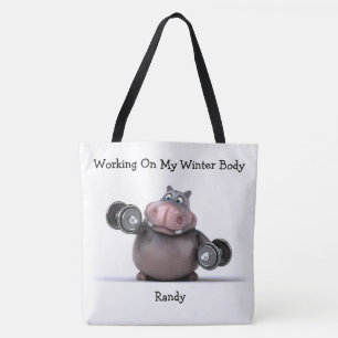 Sac fourre-tout Adorables 3D Hippo Lifting Weights