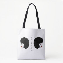 Sac fourre-tout afro à lèvres rouges magnifiques